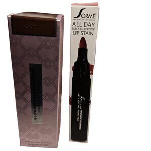 Revolution Glow Foundation and Sorme all day lip stain